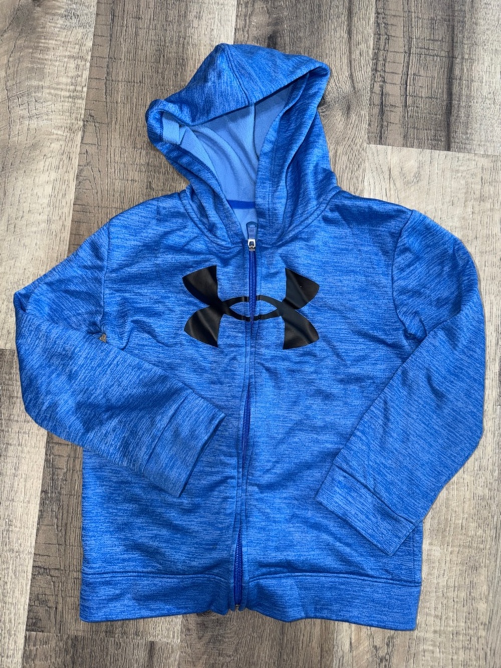 Under Armour Boys' Electric Blue Full-Zip Hoodie with Black Logo